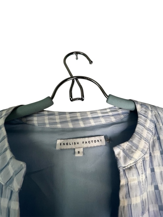 English Factory Gingham Tiered Midi Dress Bow Tie Sleeves S - Picture 8 of 9